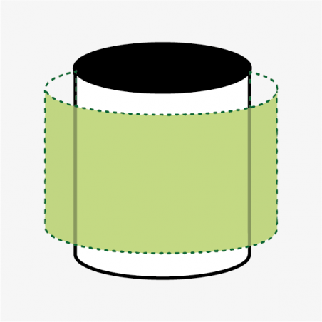 Sublimation 360° quadri - Autour de la coupe (190 x 70 mm)